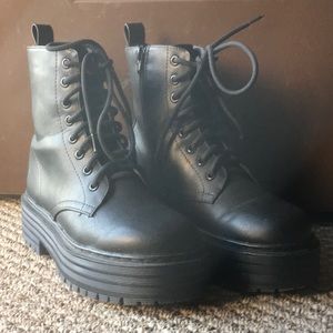Black combat boot